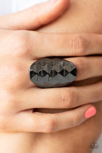 Paparazzi Accessories Ferociously Faceted - Black Ring