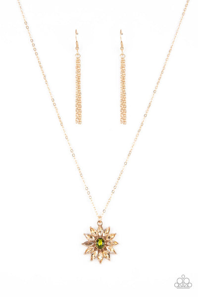 Paparazzi Accessories Formal Florals - Gold Necklace & Earrings