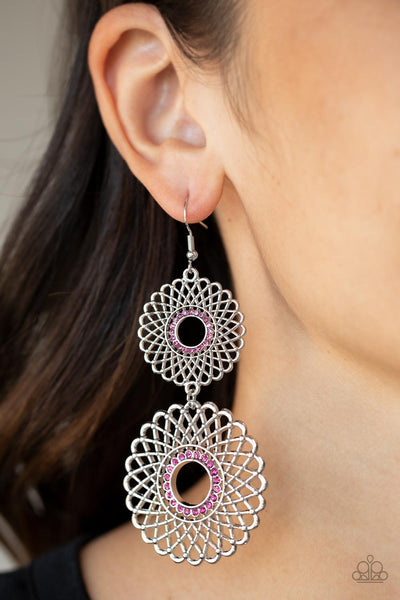 Paparazzi Accessories Regal Roulette - Pink Earrings