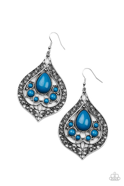 Paparazzi Accessories New Delhi Nouveau - Blue Earrings
