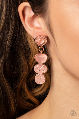 Paparazzi Accessories Asymmetrical Appeal - Copper Earrings