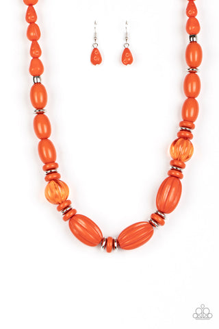 Paparazzi Accessories High Alert - Orange Necklace & Earrings 