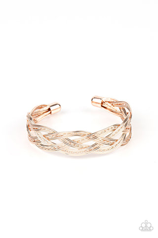 Paparazzi Accessories Get Your Wires Crossed - Rose Gold Bracelet