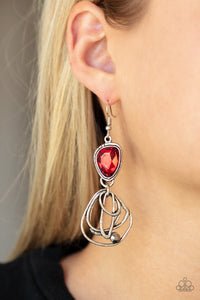 Paparazzi Accessories Galactic Drama - Red Earrings