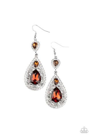 Paparazzi Accessories Posh Pageantry - Brown Earrings