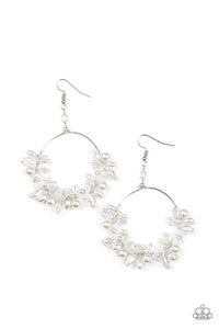 Paparazzi Accessories Floating Gardens - White Earrings 