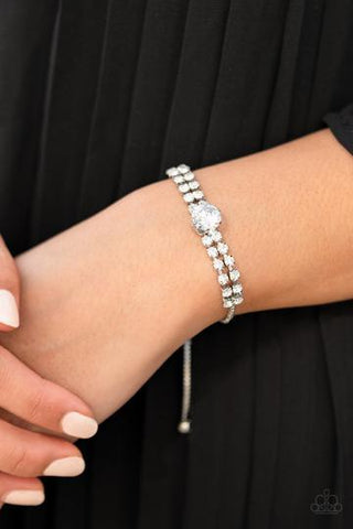 Paparazzi Accessories Gorgeously Glitzy White Bracelet