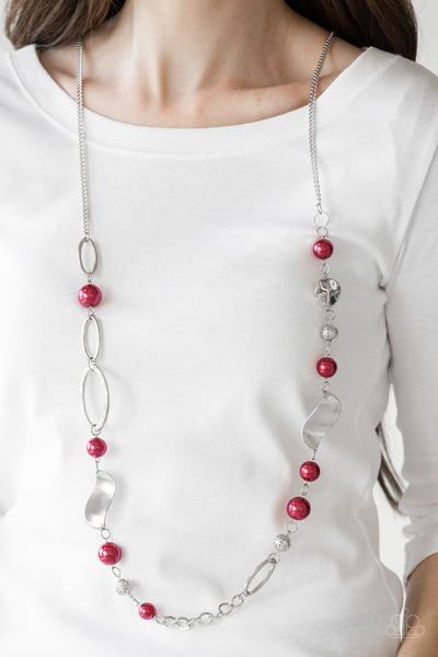 Paparazzi Accessories All About Me - Red Necklace & Earrings 