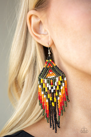 Paparazzi Accessories Boho Blast - Green Earrings 