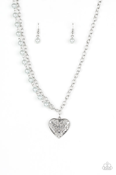 Paparazzi Accessories Forever In My Heart - Silver Necklace & Earrings 