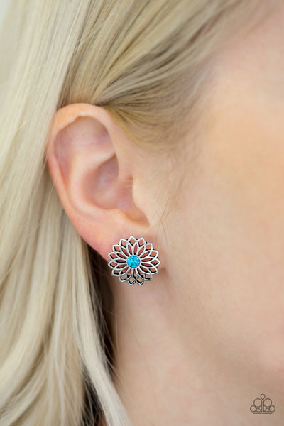 Paparazzi Accessories Floral Fleek - Blue Post Earrings 