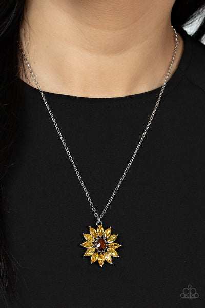 Paparazzi Accessories Formal Florals - Yellow Necklace & Earrings