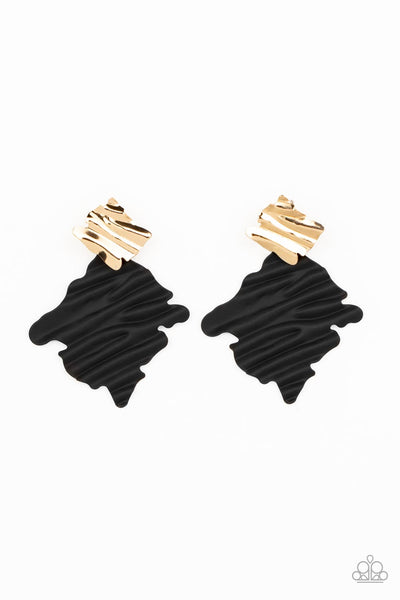 Paparazzi Accessories Crimped Couture - Gold Earrings