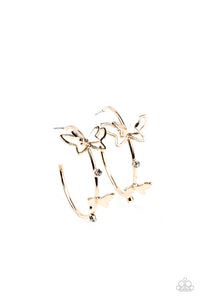 Paparazzi Accessories Full Out Flutter - Gold Earrings