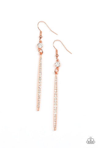 Paparazzi Accessories Skyscraping Shimmer - Copper Earrings