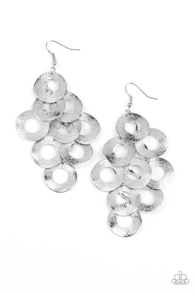 Paparazzi Accessories Scattered Shimmer - Silver Earrings 