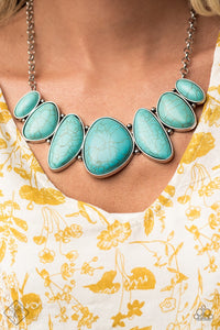 Paparazzi Accessories Primitive - Blue Necklace & Earrings 