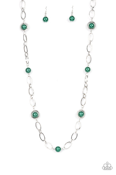 Paparazzi Accessories Fundamental Fashion - Green Necklace & Earrings