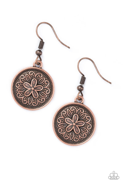 Paparazzi Accessories Seeing Star Lillies - Copper Earrings 