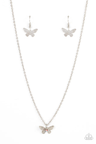 Paparazzi Accessories Flutter Love - Pink Necklace & Earrings