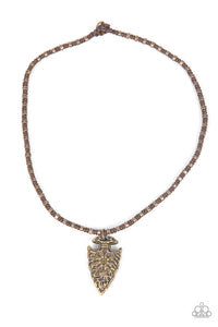 Paparazzi Accessories Get Your ARROWHEAD in the Game - Brass Necklace
