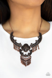 Paparazzi Accessories Rogue Vogue - Copper Necklace & Earrings 