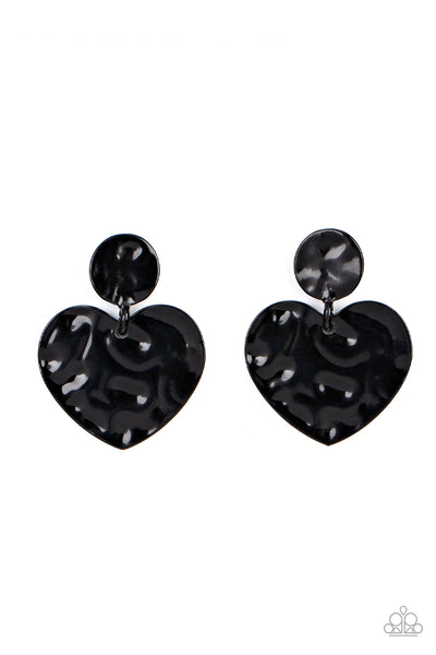 Paparazzi Accessories Just a Little Crush - Black Earrings