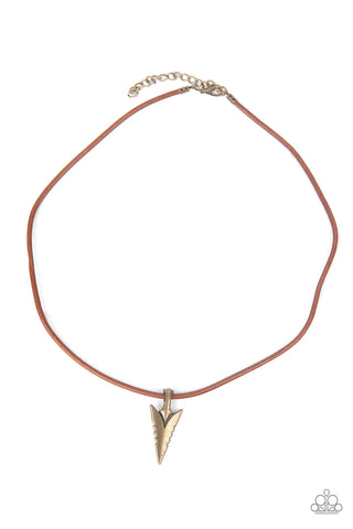 Paparazzi Accessories Pharaohs Arrow - Brass Necklace 