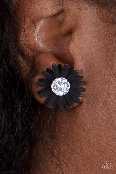 Paparazzi Accessories Sunshiny DAIS-y - Black Earrings