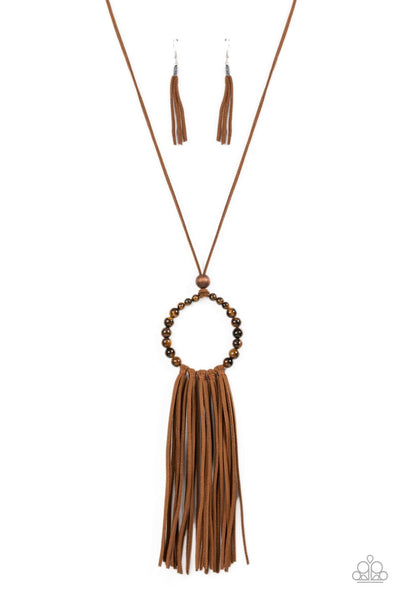 Paparazzi Accessories Namaste Mama - Brown Necklace & Earrings