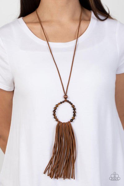 Paparazzi Accessories Namaste Mama - Brown Necklace & Earrings