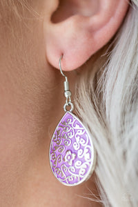 Paparazzi Accessories Flirty Flower Girl - Purple Earrings 