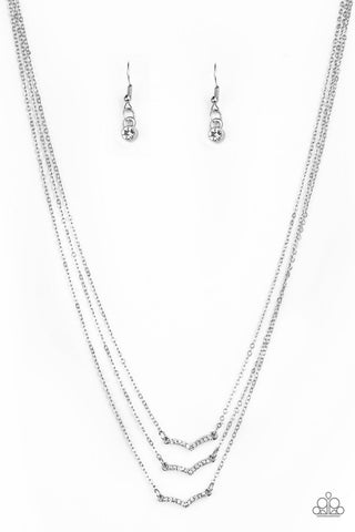 Paparazzi Accessories Pretty Petite - White Necklace & Earrings 