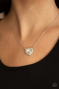 Paparazzi Accessories Out of the GLITTERY-ness of Your Heart - White Necklace & Earrings 