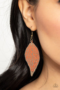 Paparazzi Accessories Leafy Luxury - Orange Earrings