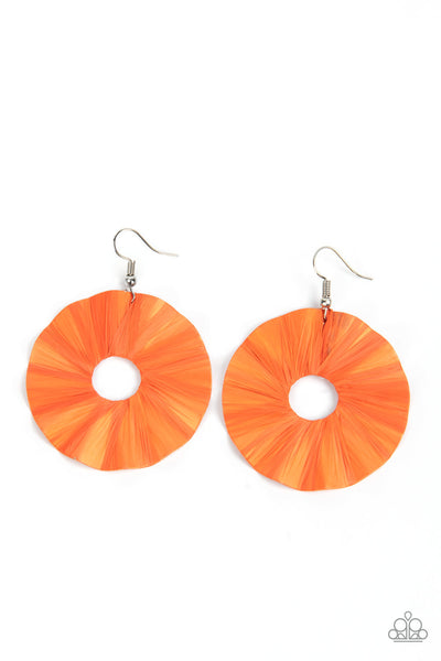 Paparazzi Accessories Fan the Breeze - Orange Earrings 