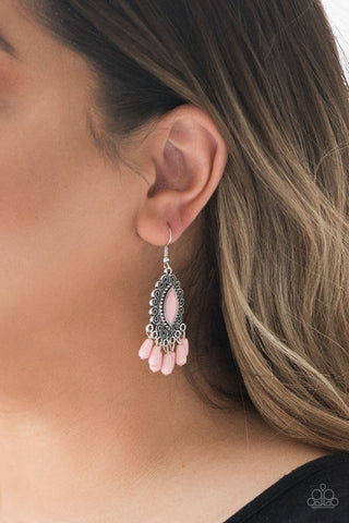 Paparazzi Accessories Private Villa - Pink Earrings 