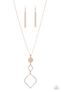 Paparazzi Accessories Marrakesh Mystery - Rose Gold Necklace & Earrings