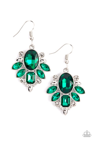 Paparazzi Accessories Glitzy Go-Getter - Green Necklace & Earrings