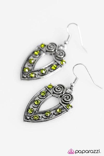 Paparazzi Accessories Call A Spade A Spade - Green Earrings 