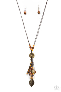 Paparazzi Accessories Knotted Keepsake - Orange Necklace & Earrings