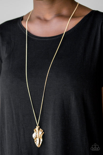 Paparazzi Necklace Fiercely Fall - Gold