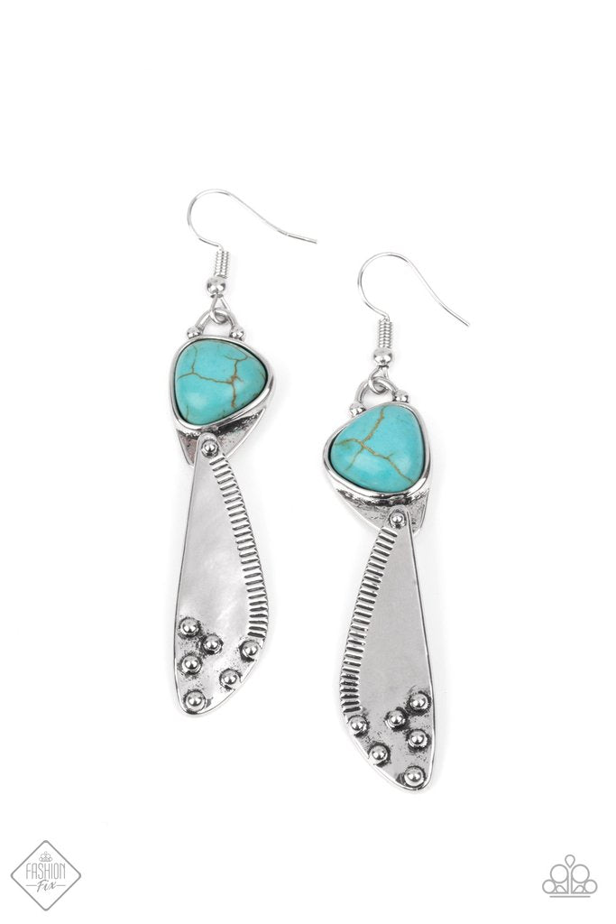 Paparazzi Accessories Going-Green Goddess Blue Earrings 