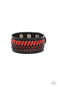 Paparazzi Accessories Punk Rocker Road - Red Bracelet