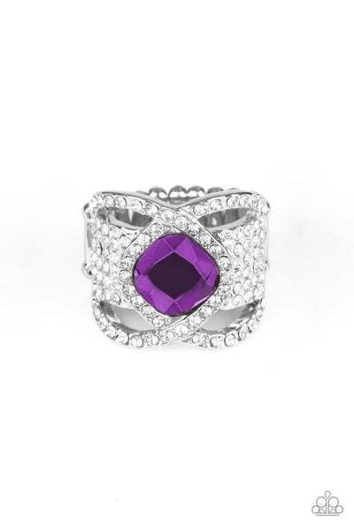 Paparazzi Accessories Triple Crown Twinkle - Purple Ring