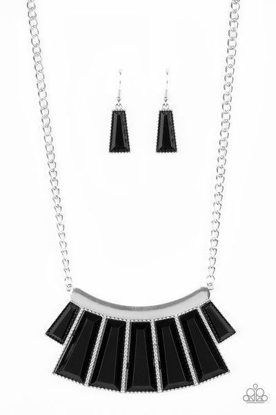 Paparazzi Accessories Glamour Goddess - Black Necklace & Earrings 