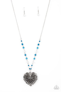 Paparazzi Accessories Doting Devotion - Blue Necklace & Earrings