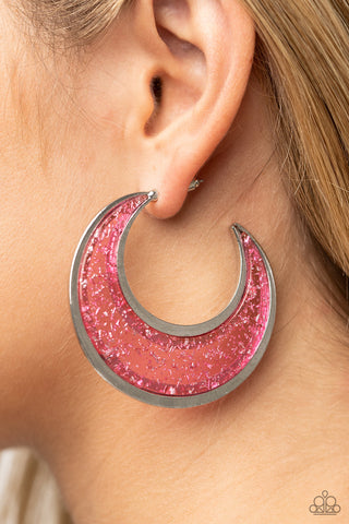Paparazzi Accessories Charismatically Curvy - Pink Earrings 
