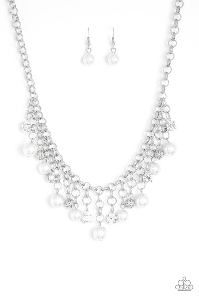 Paparazzi Accessories HEIR-headed - White Necklace & Earrings 