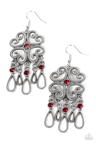 Paparazzi Accessories Majestic Makeover - Red Earrings